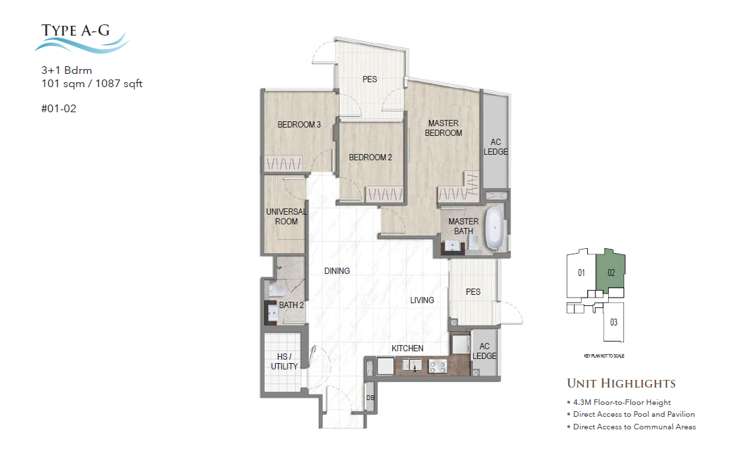 K Suites 3+1 Bedroom Type A-G