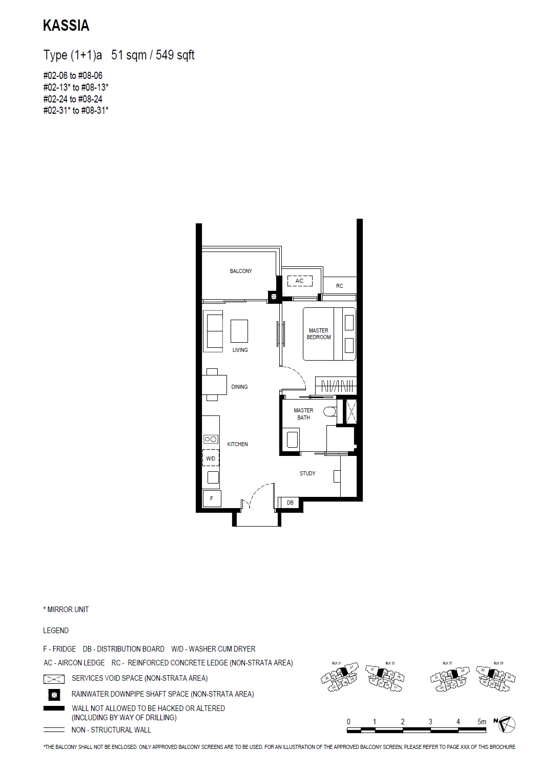 Kassia 1 Bedroom (with study) (1+1)a