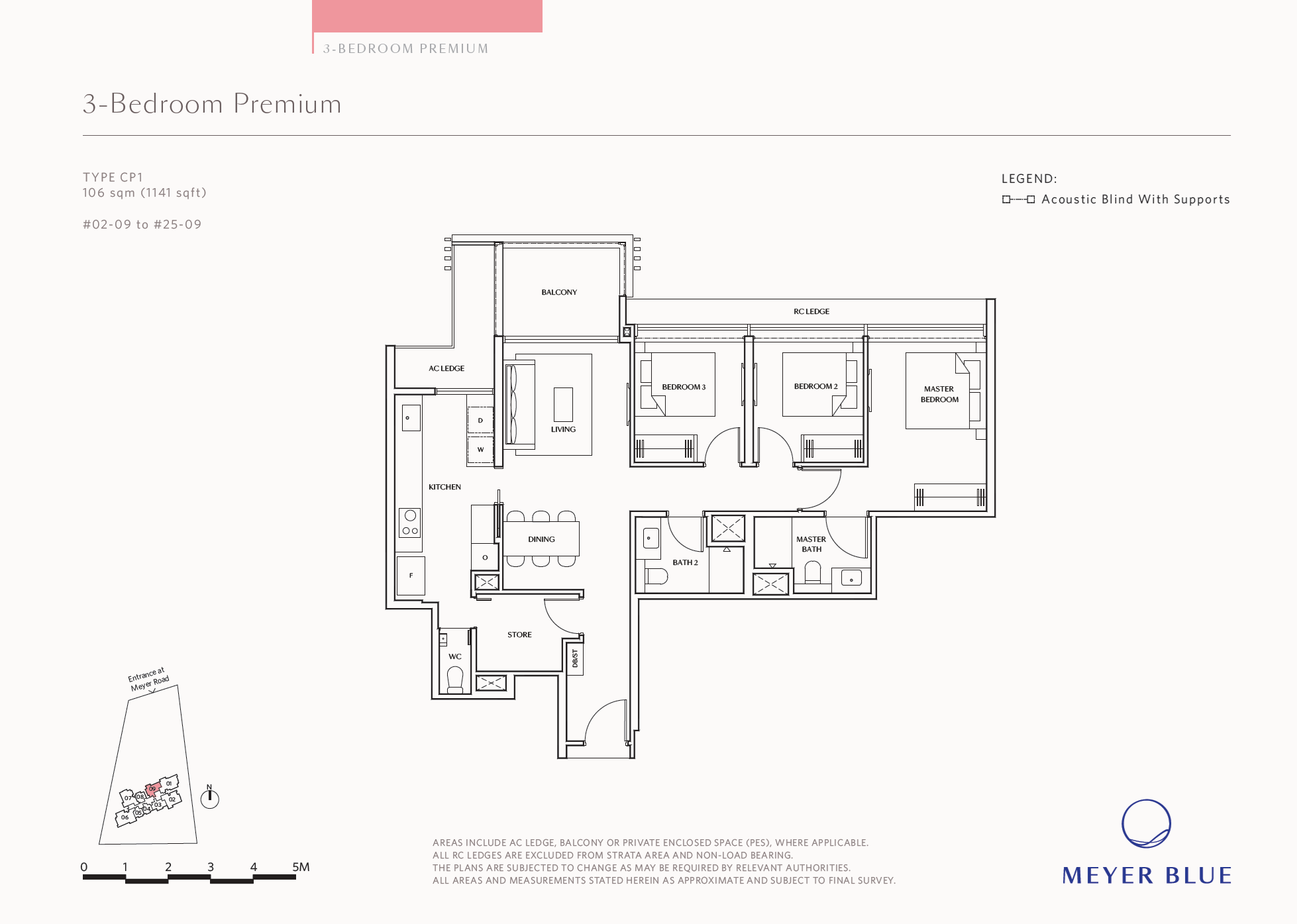 Meyer Blue 3BR Premium CP1