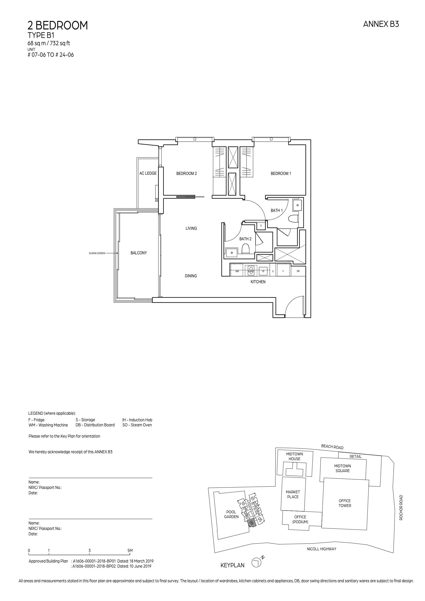 Midtown Bay 滨海名汇 2 Bedroom B1