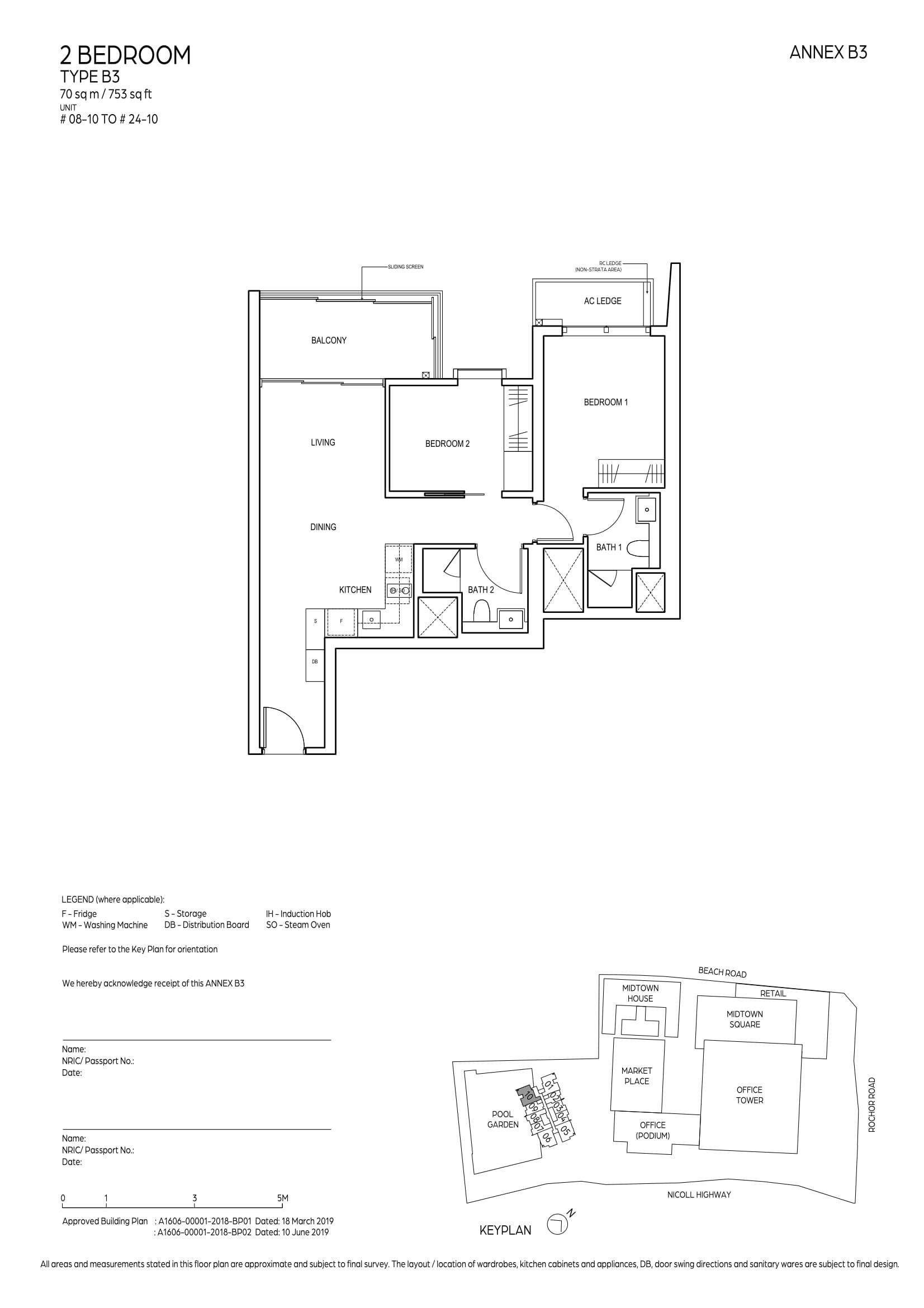 Midtown Bay 滨海名汇 2 Bedroom B3