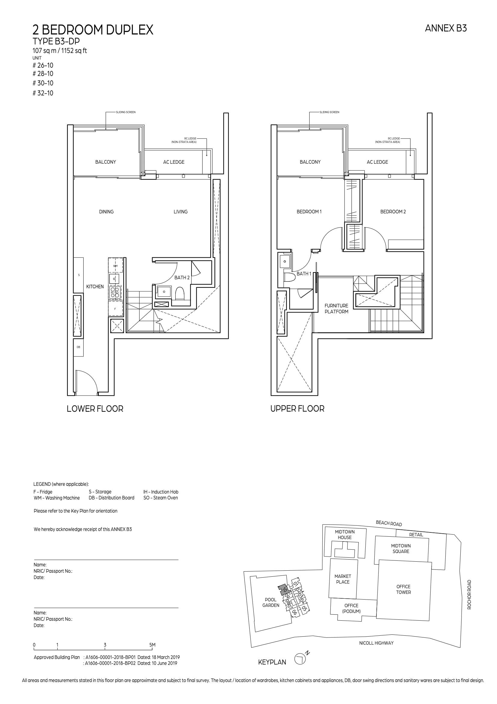 Midtown Bay 滨海名汇 2 Bedroom Duplex B3-DP