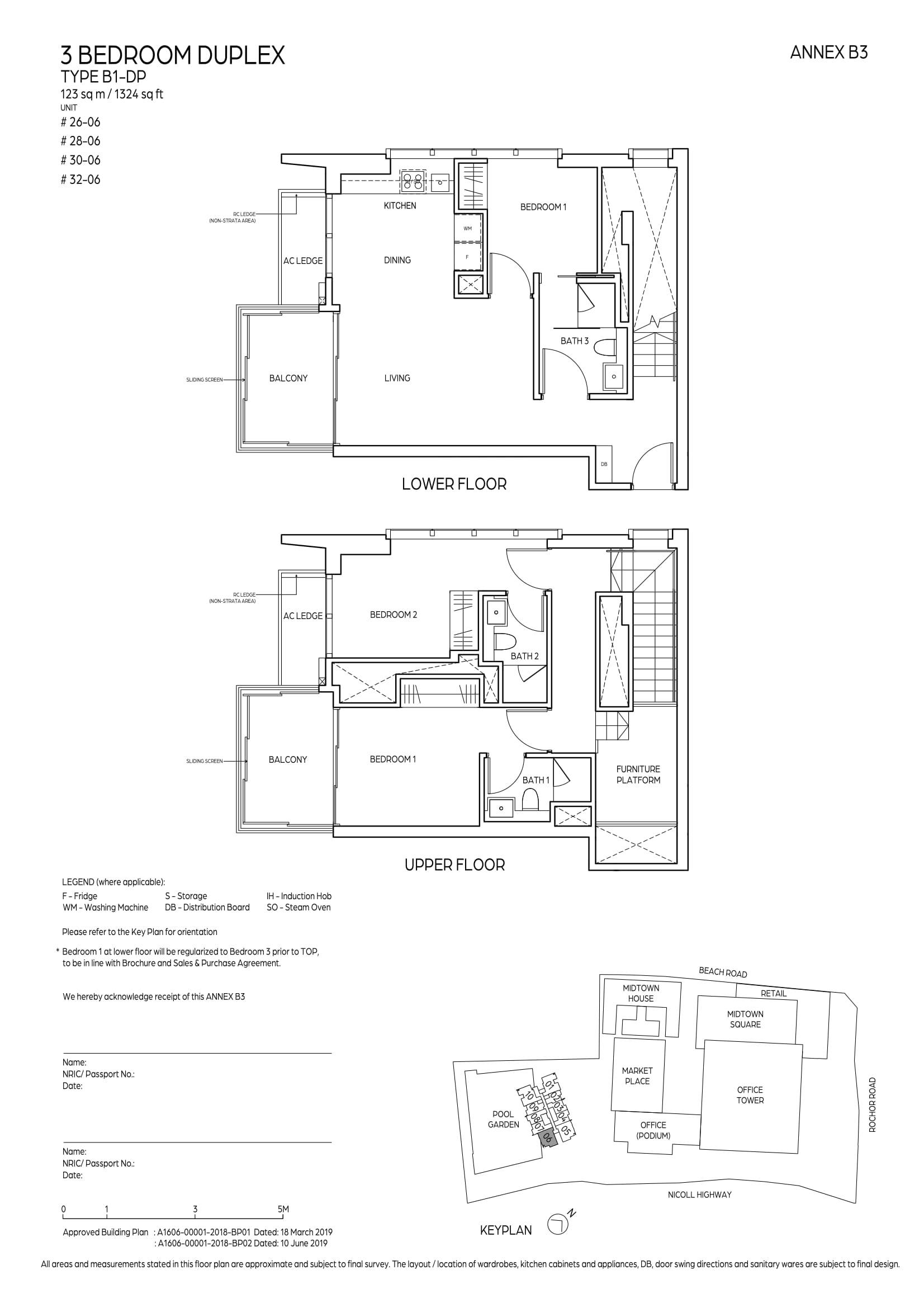 Midtown Bay 滨海名汇 3 Bedroom Duplex B1-DP