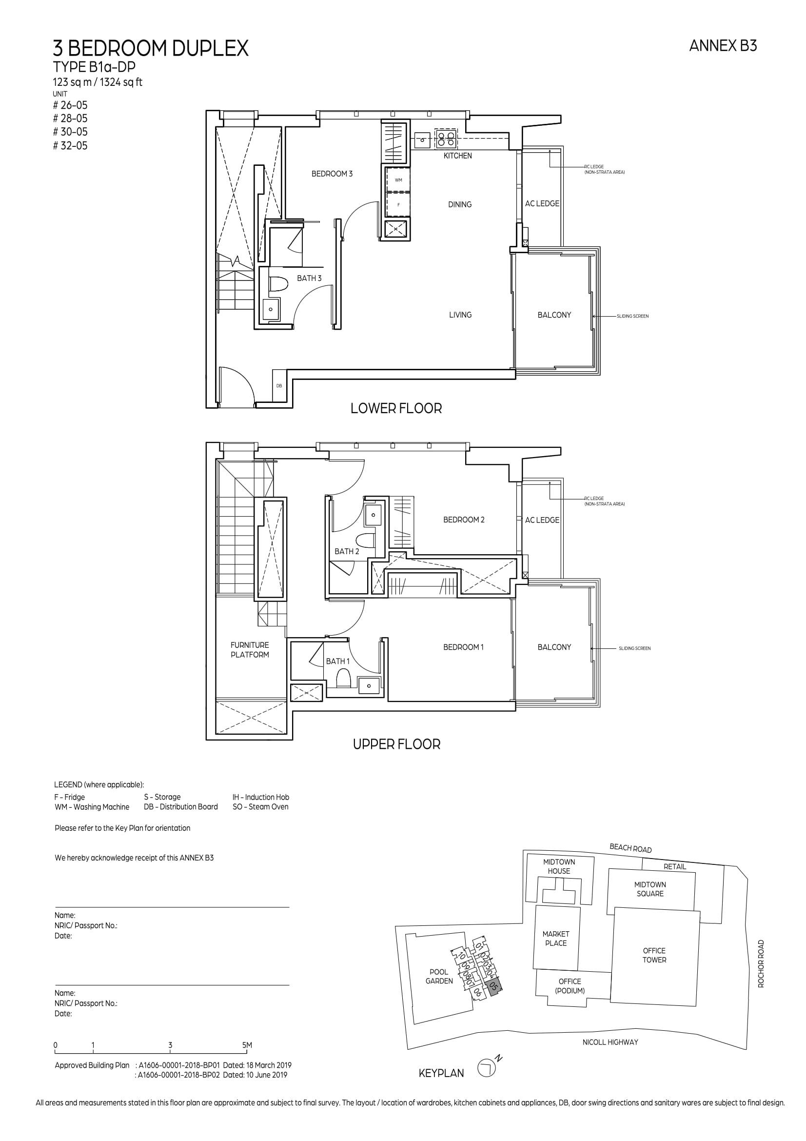 Midtown Bay 滨海名汇 3 Bedroom Duplex B1a-DP