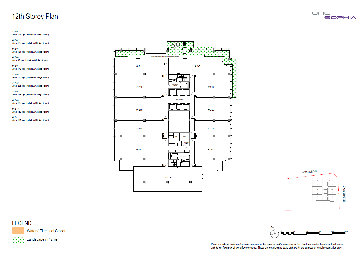 One Sophia Office 12th Storey Plan