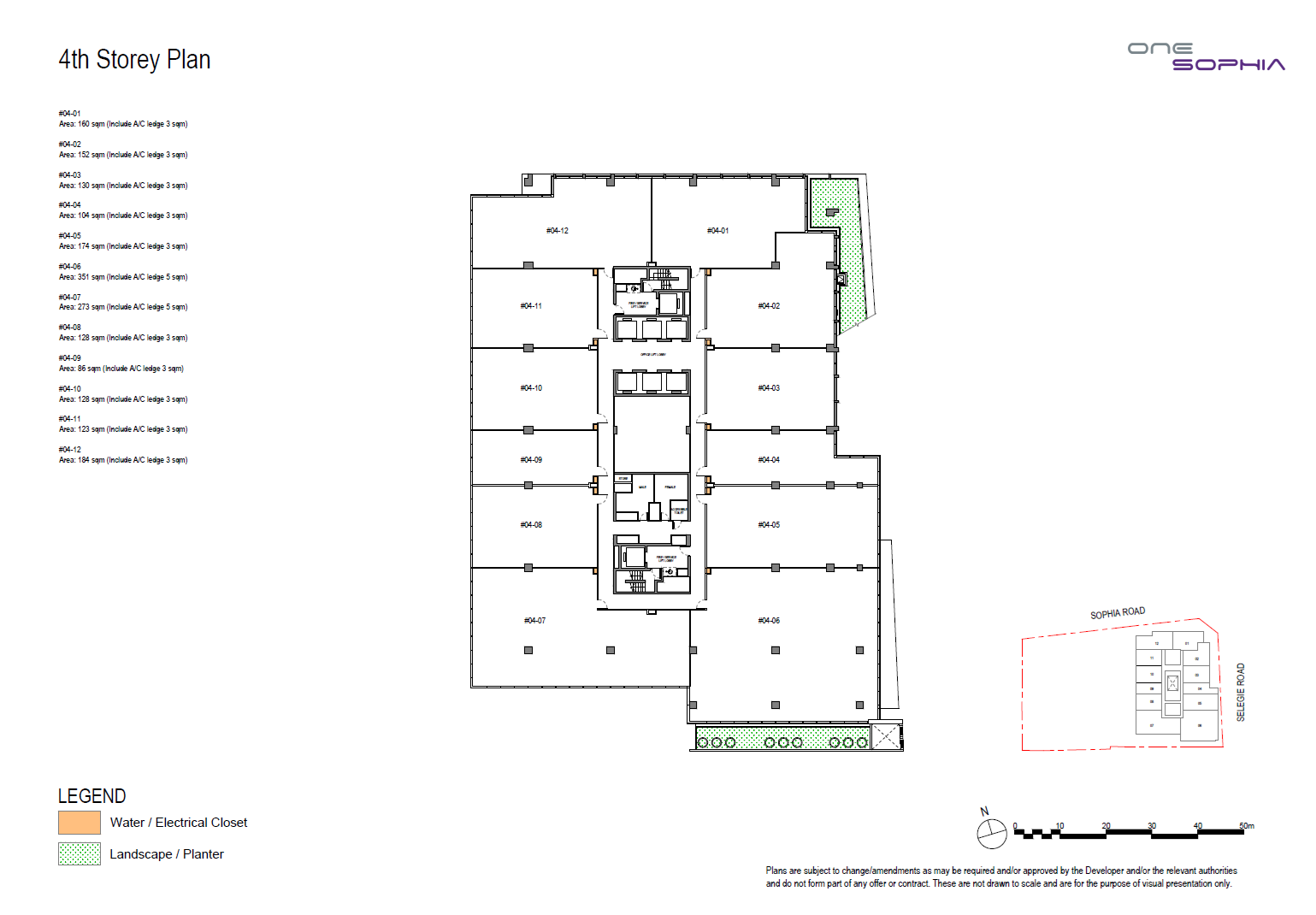 One Sophia Office 4th Storey Plan