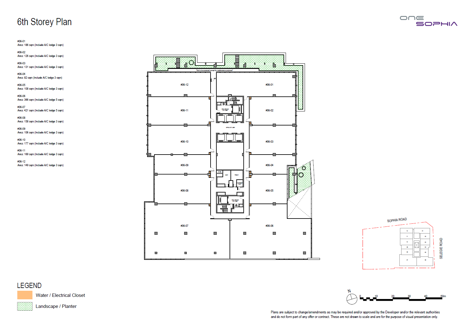 One Sophia Office 6th Storey Plan