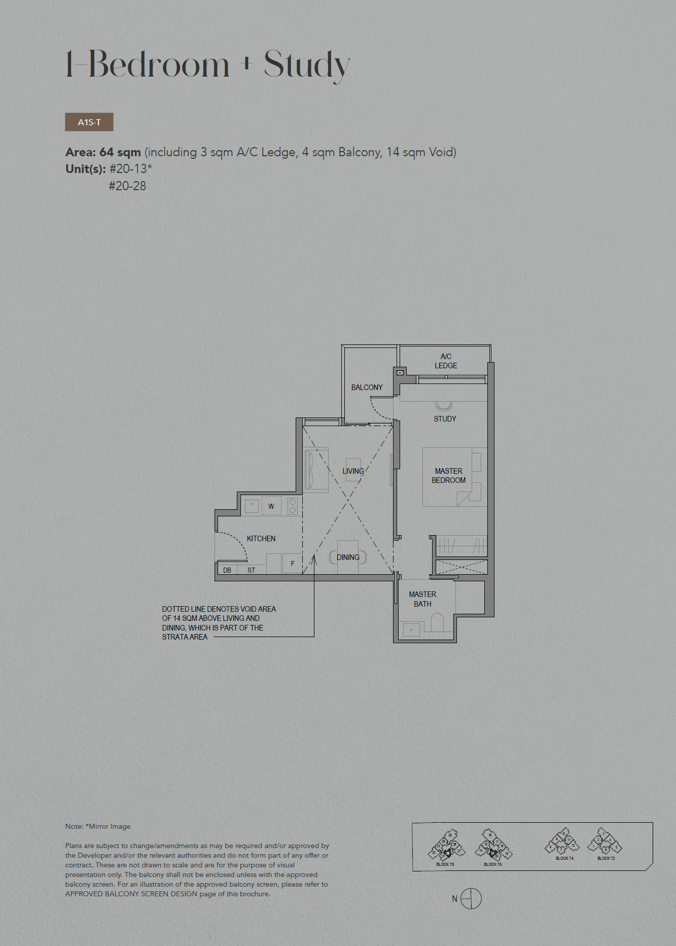 SORA 水岸华庭 1 Bedroom + Study A1S-T