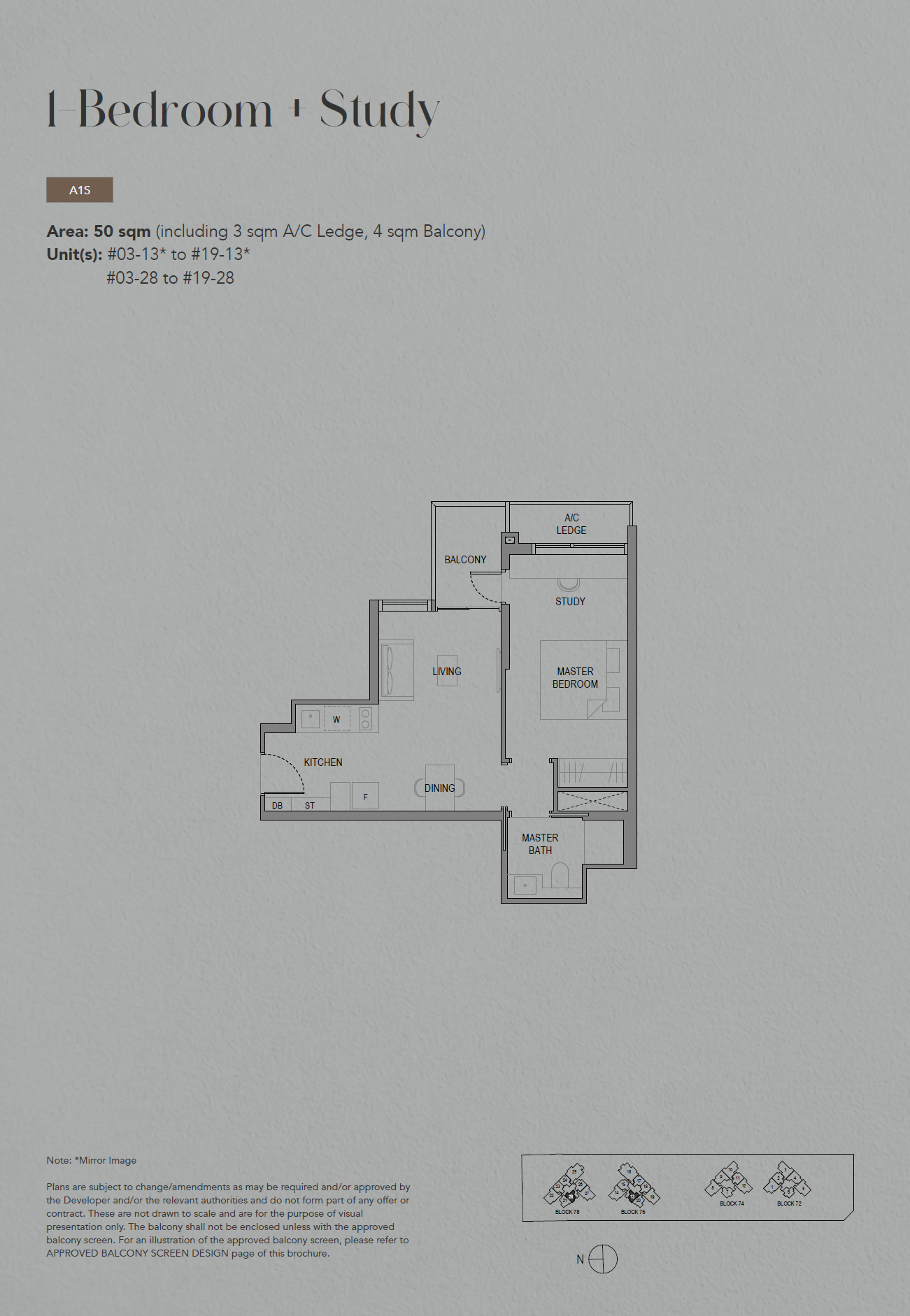 SORA 水岸华庭 1 Bedroom + Study A1S