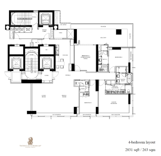 The Ritz-Carlton 丽思卡尔顿 4-bedroom 4BR Convert