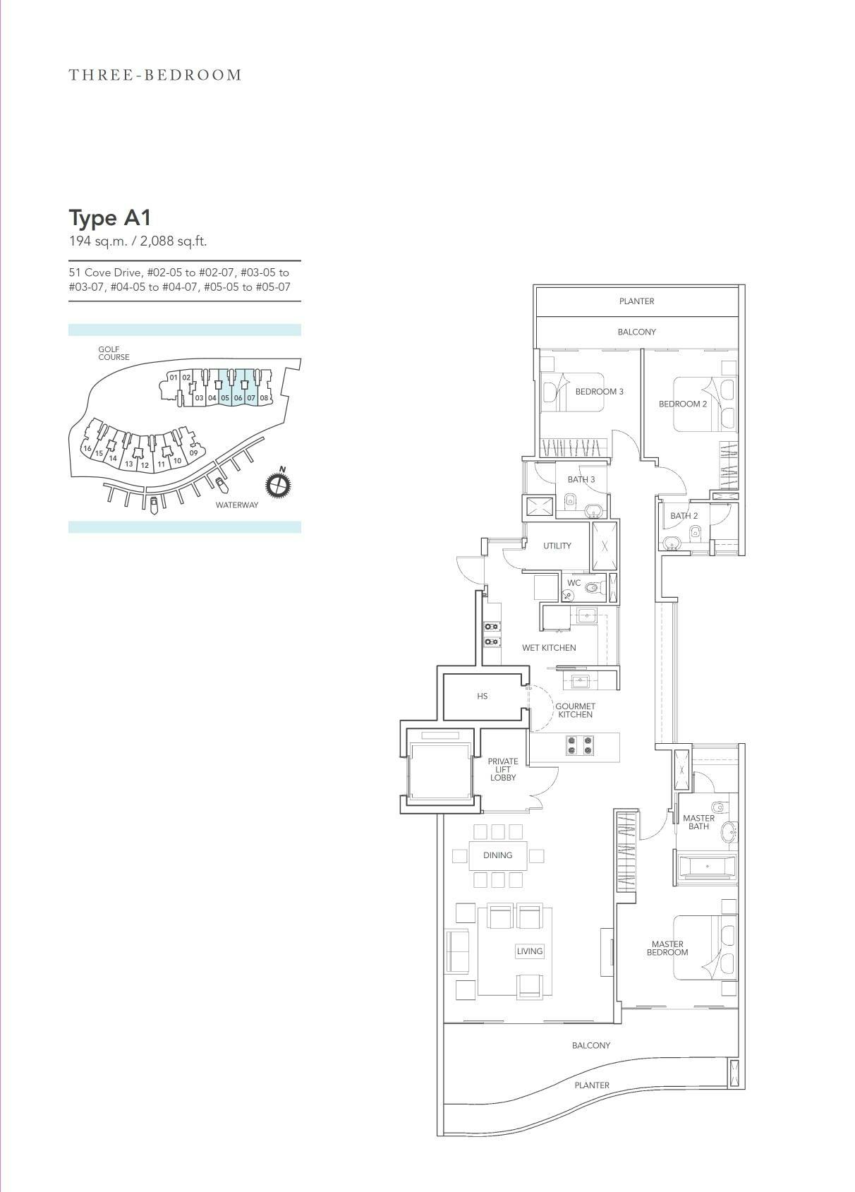 Turquoise 3 Bedroom A1