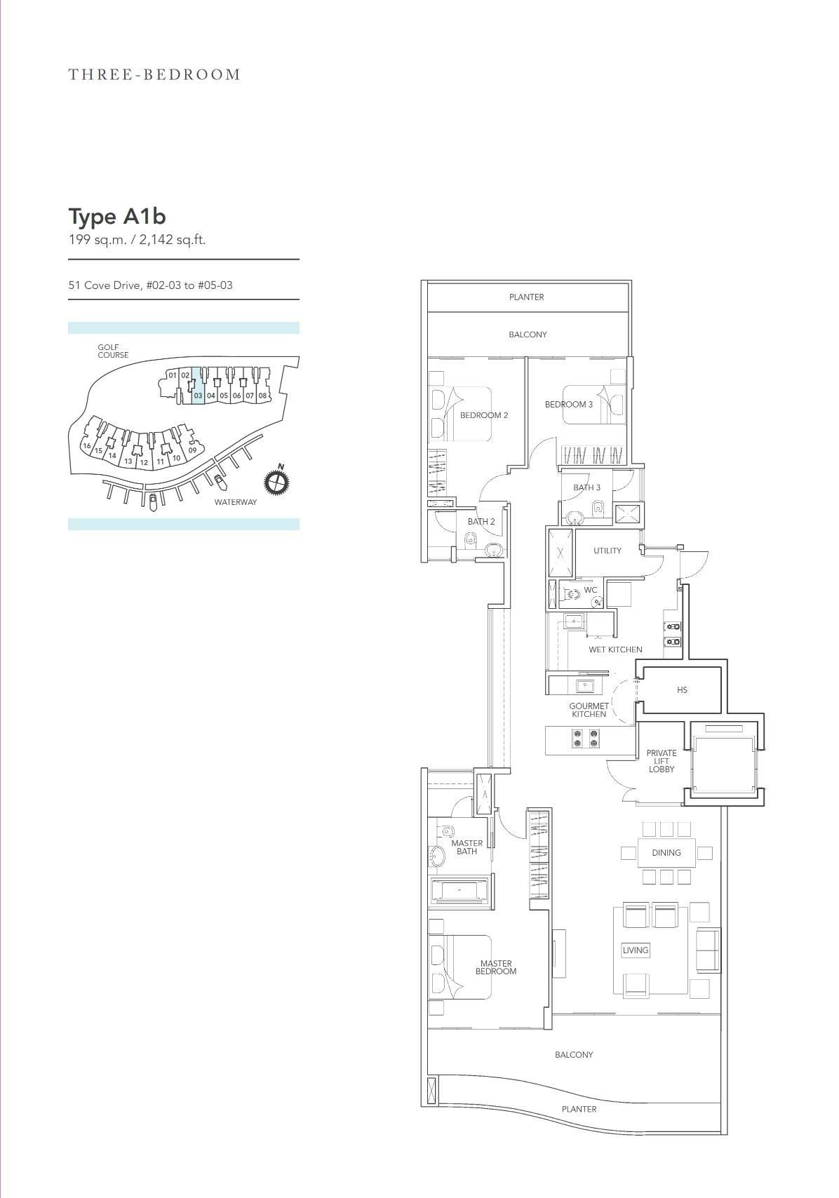 Turquoise 3 Bedroom A1b