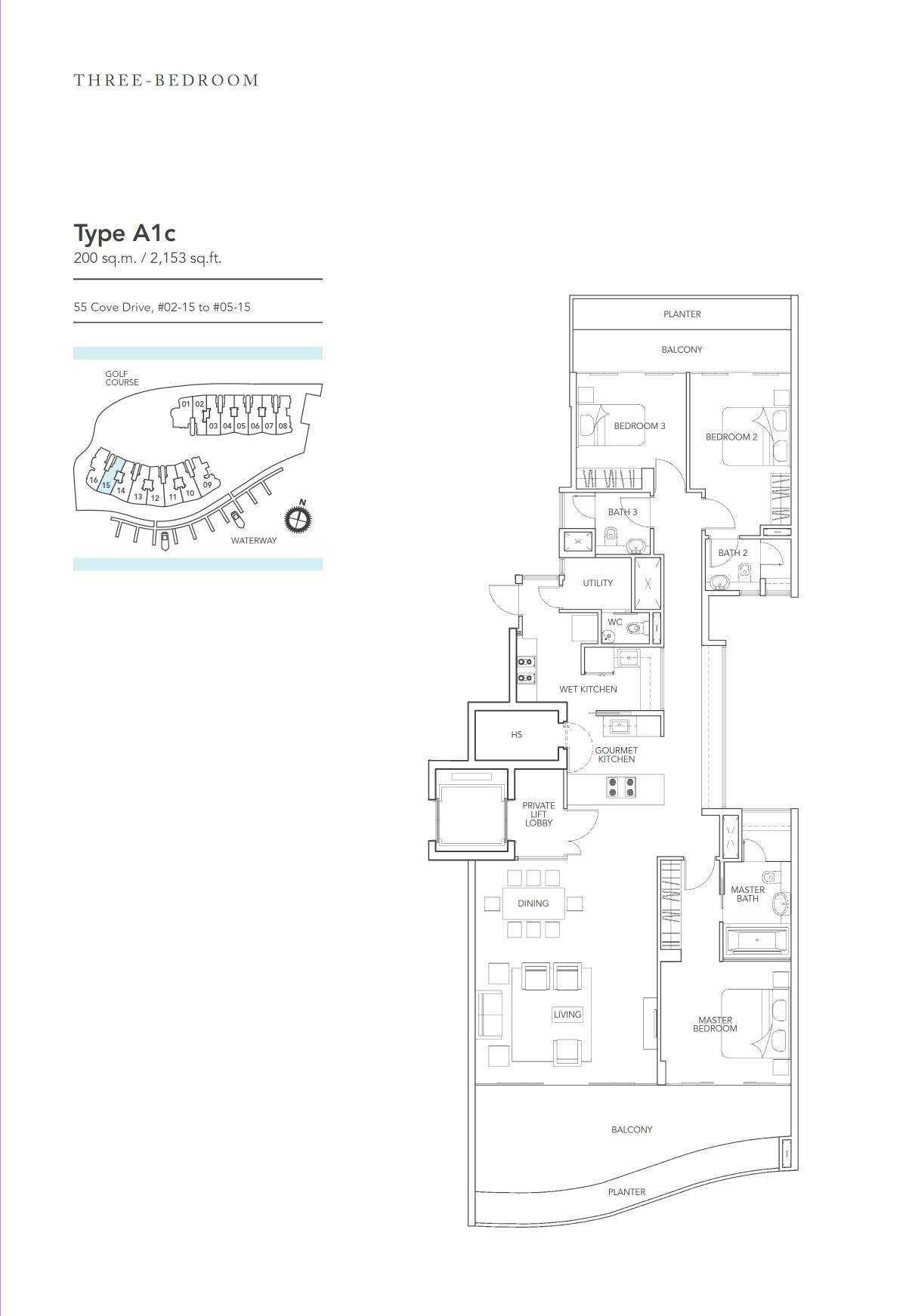 Turquoise 3 Bedroom A1c