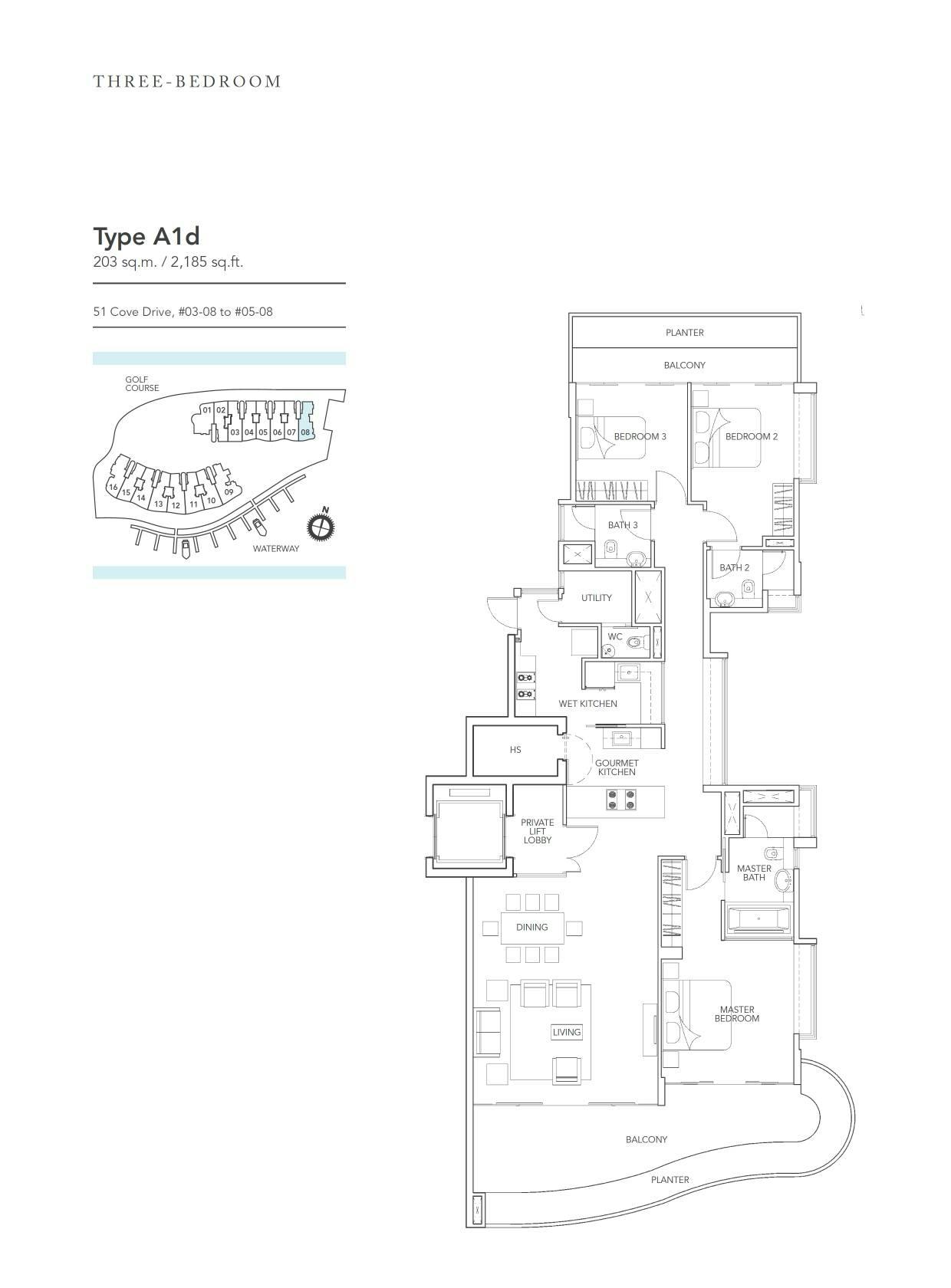 Turquoise 3 Bedroom A1d