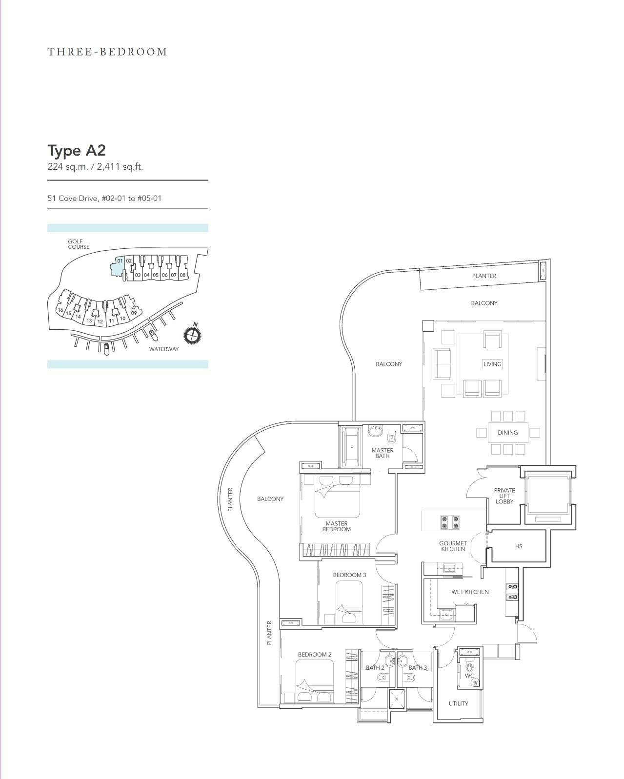 Turquoise 3 Bedroom A2