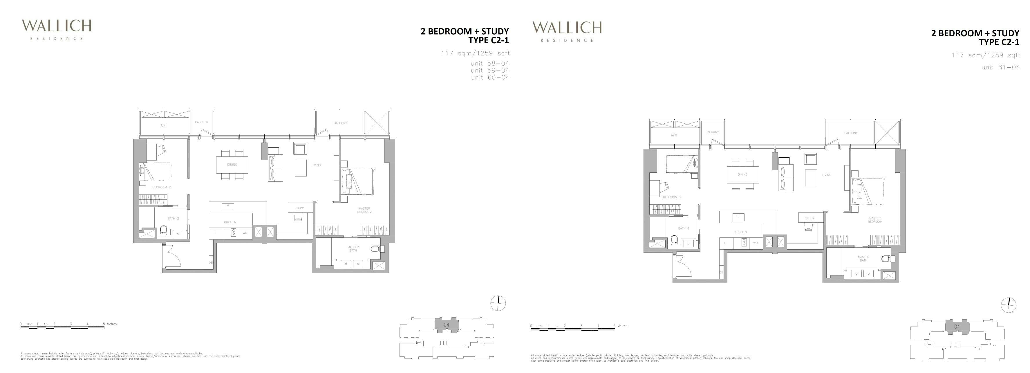 Wallich Residence 华利世家 2 BEDROOM + STUDY C2-1