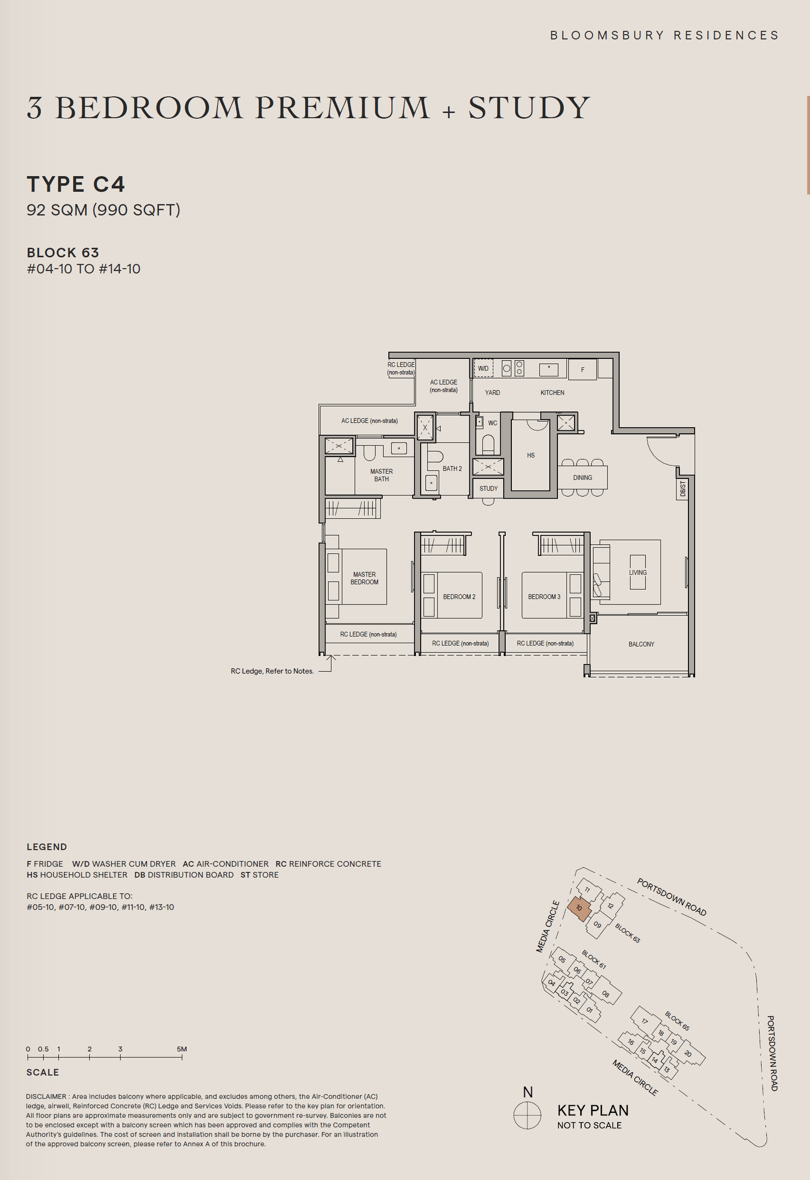 Bloomsbury Residences 3 Bedroom Premium + Study C4
