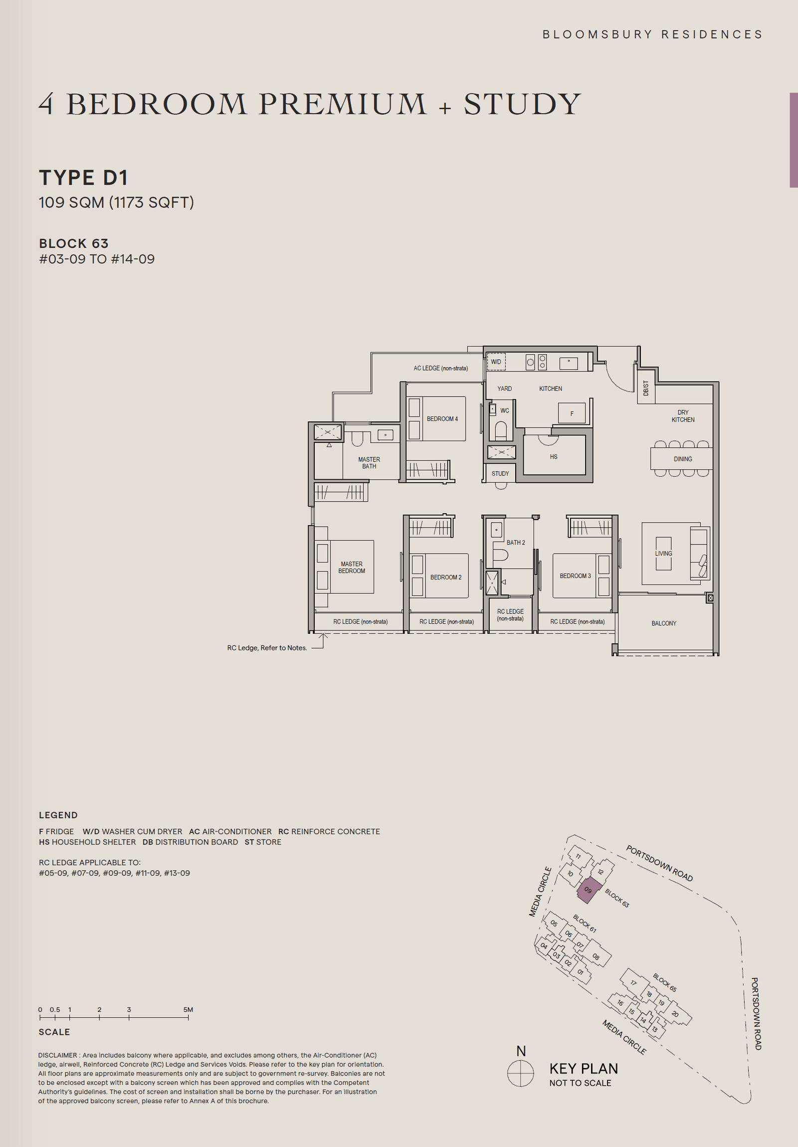Bloomsbury Residences 4 Bedroom Premium + Study D1