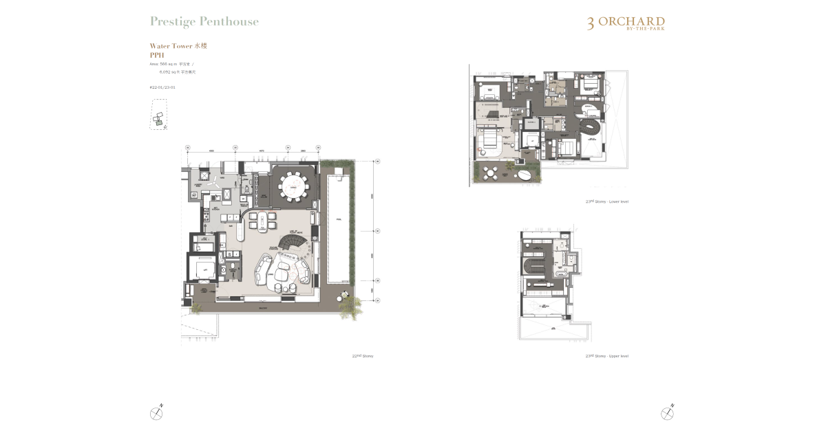 Photo inspiration: Prestige Penthouse Condo Community Reference: 3 Orchard By The Park 乌节三翠林 S Floor Plan