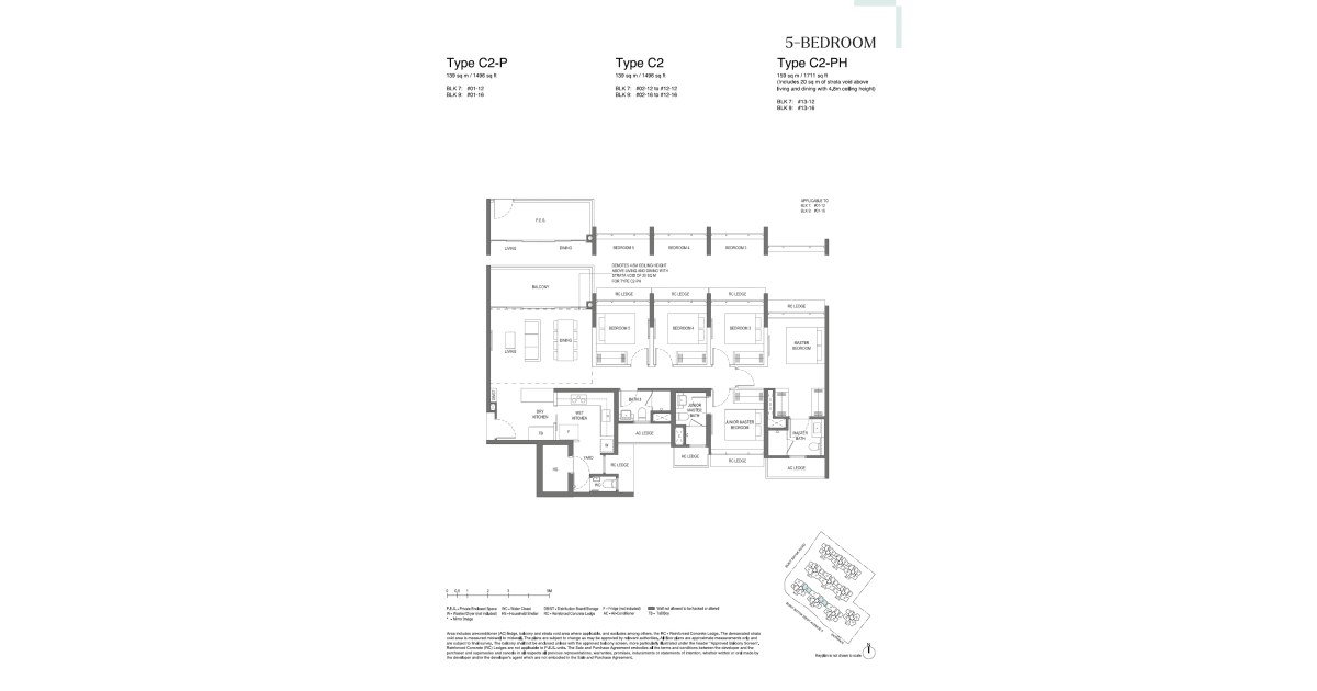 Lumina Grand's Floor Plan | 5 Bedroom [C2-PH]