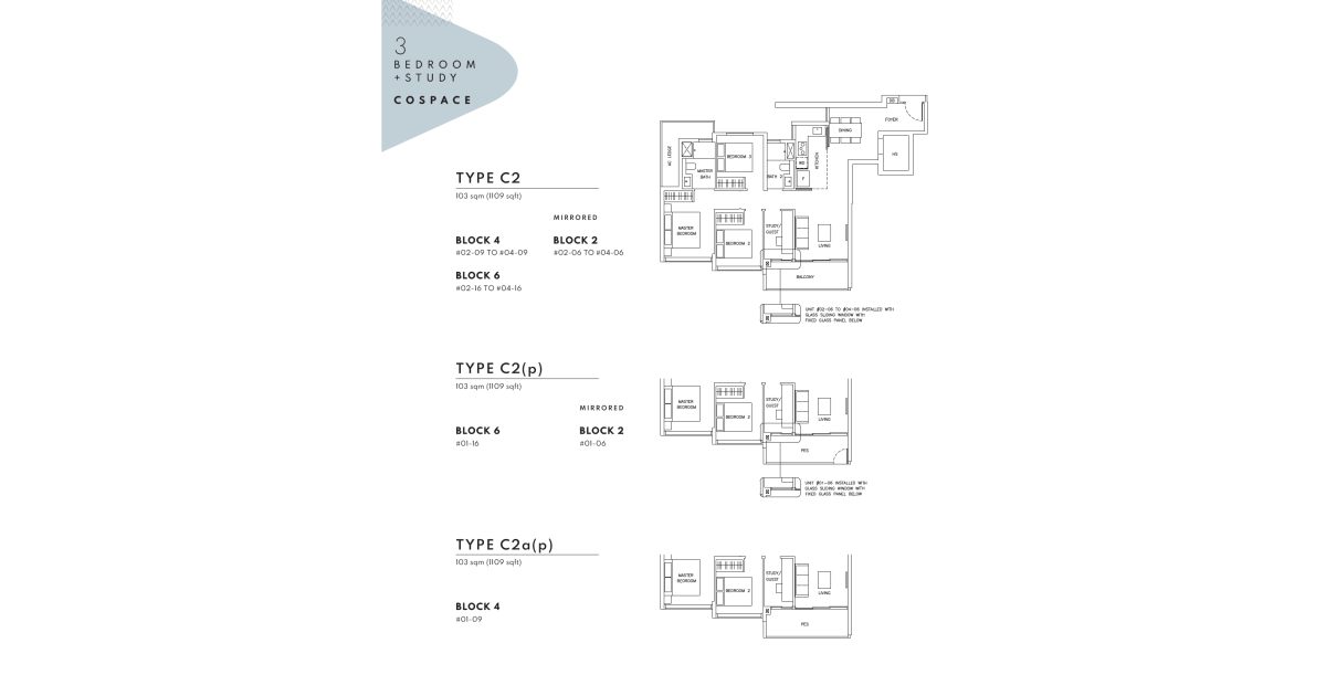 The Arden's Floor Plan | 3 Bedroom + Study Cospace [C2]